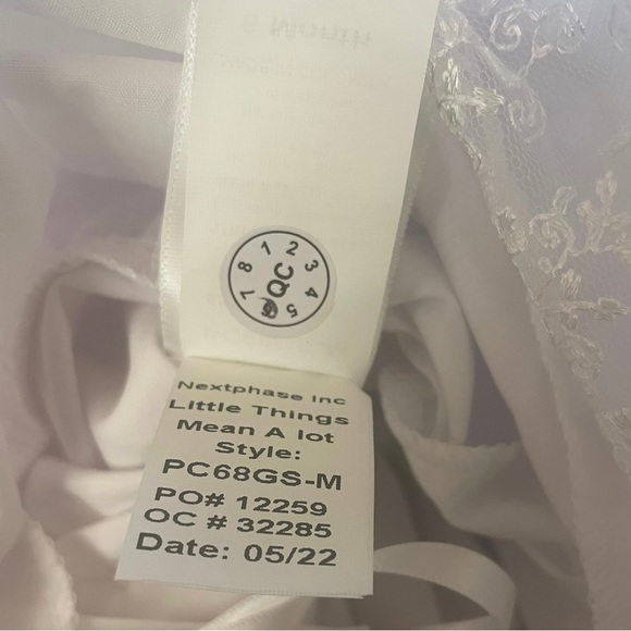 Baby Little Things Mean A Lot Christening Gown & Bonnet Set Sz 6 Months - Picture 12 of 14